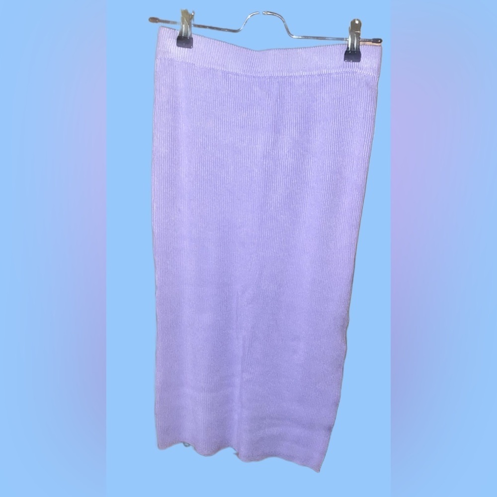 House of Harlow 1960 Lavender Ribbed Knit Midi Skirt (Skirt Only!) - Picture 4 of 9